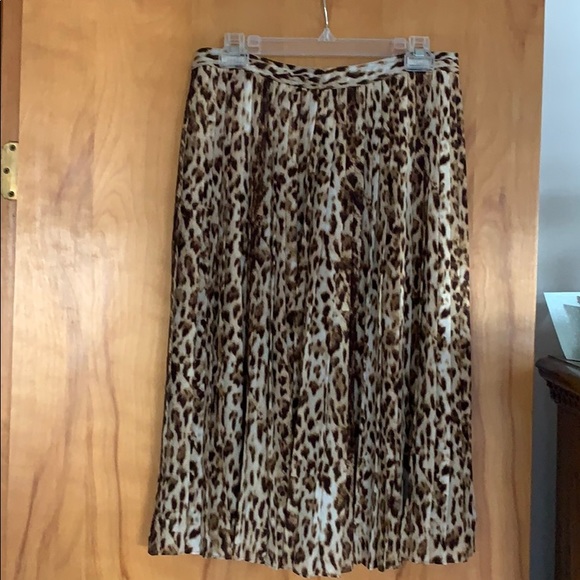 New Without Tag J. Crew Leopard Pleated Skirt 10 - Picture 2 of 8